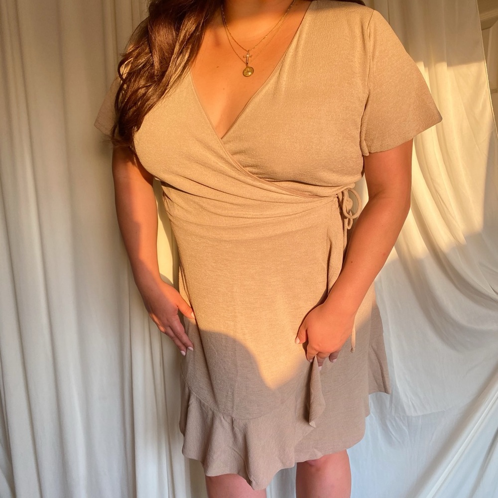 Nude Wrap Dress
